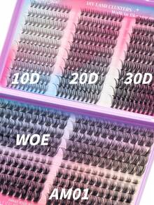 Fengxiu Eyelash Natural Fluffy D-Curl False Eyelash Clusters, 530 Clusters Large Capacity Lash Book, 10D+20D+30D Multi-Density Combination, 8-16MM Mixed Length Single Cluster Lashes, Soft Faux Mink Texture, Lightweight And Slim Fit To Eye Shape, Segmented Lash Design For Easy Customization, Suitable For Natural And Voluminous Eye Makeup, Ideal For Beginners Home Lash Extension, Reusable And Portable For Easy Storage - D - View 5