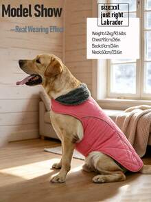 Metglad Quilted Dog Winter Coat, Cold‑Resistant Pet Jacket With Storage Pocket, Reflective Adjustable Cold‑Weather Dog Snow Suit, Indoor & Outdoor Wear For Small, Medium & Large Dogs - Watermelon Pink - View 4
