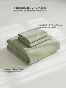 Veyra Day 2/3 Pcs Sage Green Duvet Cover Set, Soft Brushed Microfiber Polyester Bedding Set, Solid Color Comforter Cover With Zipper Closure & Corner Ties, 1 Duvet Cover And 1/2 Pillow Shams (No Insert) - Green - View 4