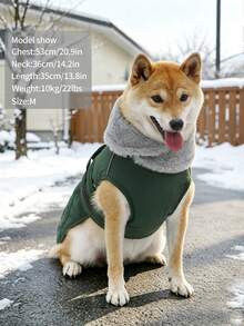 Winter Dog Coat, Reflective Fleece Vest With Adjustable Buckle And Drawstring Hole, Suitable For Outdoor Walks In Cold Weather, Suitable For Medium And Large Dogs - Green - View 3