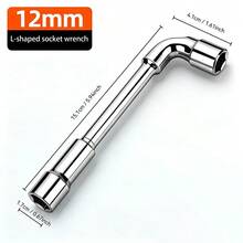 DAIEN Chrome Vanadium Steel Thickened L-Shaped Perforated Socket Wrench, Mirror Plated Dual-Head Straight And Bent Integrated, Long Bolt Unlimited Rod Length Automotive Repair Machine Maintenance Equipment Installation Special Wrench - 1 Pc - View 12