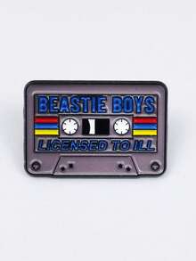 Vintage Cassette Tape Metal Alloy Rainbow Striped Brooch Women's Daily Music Accessory - Multicolor - View 10