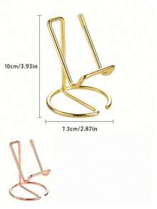 1pc Gold/Rose Gold Phone Stand, Universal Desktop Stand Compatible With IPad, Vertical Stand, Portable Minimalist Design, Stable Desktop Stand, Minimalist Iron Desktop Phone/Tablet Stand, Creative Metal Phone/Tablet Stand, Room Decor, Home Decor Ornament, Home Accessory, Personalized Gift, Room Decor, Bedroom, Bathroom, Guest Room, Wedding Decor - A - View 12