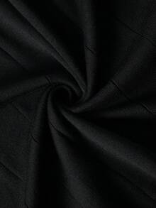 Sweater Polo Pria Musim Gugur/Dingin Serbaguna Bergaris Potongan Slim Fit Bahu Reguler Kerah Resleting Lengan Panjang - Hitam - View 9