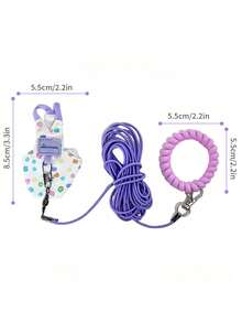 Colorful Polka Dot Parrot Flight Suit Leash Set With Wrist Strap + 50pcs Disposable Diaper Set, Adjustable Anti-Escape Bird Harness Leash, Multi-Color Portable Anti-Loss Outdoor Flight Rope, Suitable For Cockatiel, Budgie And Small To Medium Pet Parrots - Multi-color - View 10