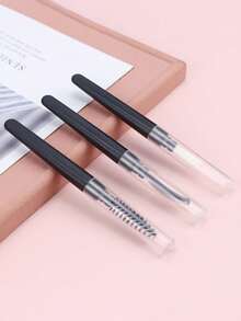 3/1pc Makeup Brush Set, Eyelash Brush/Lip Brush/Eyebrow Brush, With Transparent Dust Cover, Portable Design For Combing Eyelashes And Eyebrows, Spiral Eyelash Curler, Lipstick Lip Brush, Suitable For Home Or Travel Use, Essential Makeup Accessory - Multicolor - View 7