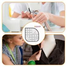 Sewing Curved Cutting Template Ruler, Handmade Patchwork Rounded Corner Cutting Ruler, Transparent Acrylic Patchwork Tool, DIY Fabric Curved Positioning Sewing Drawing Ruler, Suitable For Sewing Projects, Handicrafts, Clothing Creation, Sewing Tools - Transparent - View 3