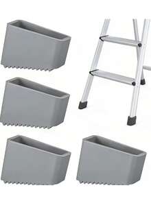 2/4pcs Heavy Duty Anti-Slip Rubber Ladder Feet Pads - Universal Ladder Safety Caps, Suitable For Telescopic Ladders, Durable Home And Industrial Use, Grey Ladder Safety Accessories For RV, Textured Anti-Slip Surface, Secure Fit Design - Gray - View 11
