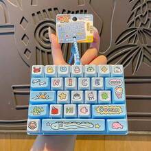 Chaodouxiong 1pc Adult Keyboard Stress Relief Fingertip Keycap Keychain, 26-In-1 Keyboard Stress Relief Button Fingertip Clicker, Fun Stress Relief, Suitable For Focus And Calm During Work Or Study, Pass Time,14+ - Multicolor - View 6