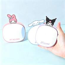 Miniso Sanrio IP Mini Metal Table Mirror, Cartoon Compact Dressing Mirror, Portable For Touch‑Up Makeup, Desktop Ornament For Dorm, Exquisite Metal Frame (1 PC) - Multicolor - View 2