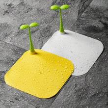 Cute Sprout Shaped Silicone Drain Stopper, Odor-Proof Drain Cover, Anti-Clogging Anti-Insect Drain Filter Pad, Suitable For Bathroom Sink, 1/5/10pcs (Yellow & White) - Multicolor - View 6