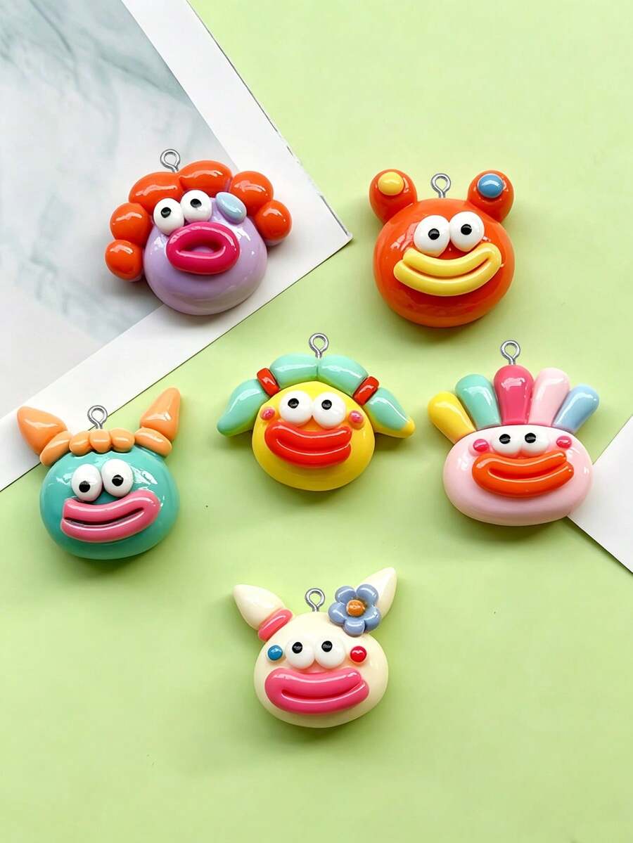 10/20/100pcs Cartoon Glossy Big Mouth Pendant Charm DIY Handmade Keychain Bag Charm Accessory - Cookie Monster - View 1