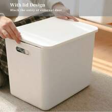 Plastic Storage Baskets Bins Boxes With Lids,Organizing Container Storage Organizer Bins For Shelves Drawers Desktop Playroom Classroom Office - White - View 1
