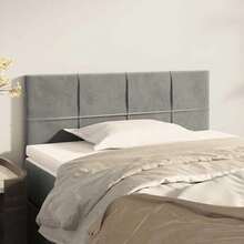 Headboard  Grey 100x5x78/88 Cm Velvet - Grey - View 1