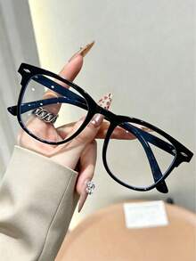 1 Pair/3 Pairs Unisex Fashion Glasses, Rivet Transparent Rimless Glasses, Suitable For Computer Reading, Gaming, Watching TV Or Using Phone - Transparent - View 2