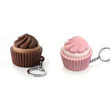 1pc/2pcs 3D Printed Mini Cupcake Clicker Keychain, Satisfying Tactile Stress Relief Toy, Cute Desk Fidget For Focus, Unique Gift For Adults - Multicolor - View 12