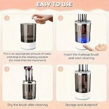 Multifunctional 2-In-1 Electric Makeup Brush Cleaner & Dryer, Automatic Rotating Wash & Dry Makeup Brush Cleaning Tool, USB Powered, Perfect Gift - View 7