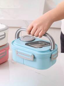 2pcs Creative Macaron Color Bento Box, Convenient Lunch Box Set With Built-In Utensils, Student Meal Box, Large Capacity Food Container, Portable Lunch Box, Suitable For Students, Office Workers And Outdoor Picnic Food Carrying - Multicolor - View 9