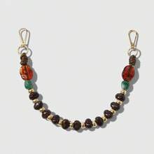 1pc Premium Unique Casual Multi-Color Asymmetrical Faux Natural Stone Round Beads DIY Keychain Bag Pendant, Suitable For Girls, Best Friends Daily Wear, Holiday Gift - Multicolor - View 5