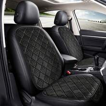 New Front Row Single Seat Car Cushion, Featuring Exquisite Ruyi Square Design, Single Seat Suitable For Front Row, Plush Material, Comfortable And Warm, Easy Installation, All-Season Use, Compatible With Multiple Car Models - Ruyi Checkered Pattern - View 1