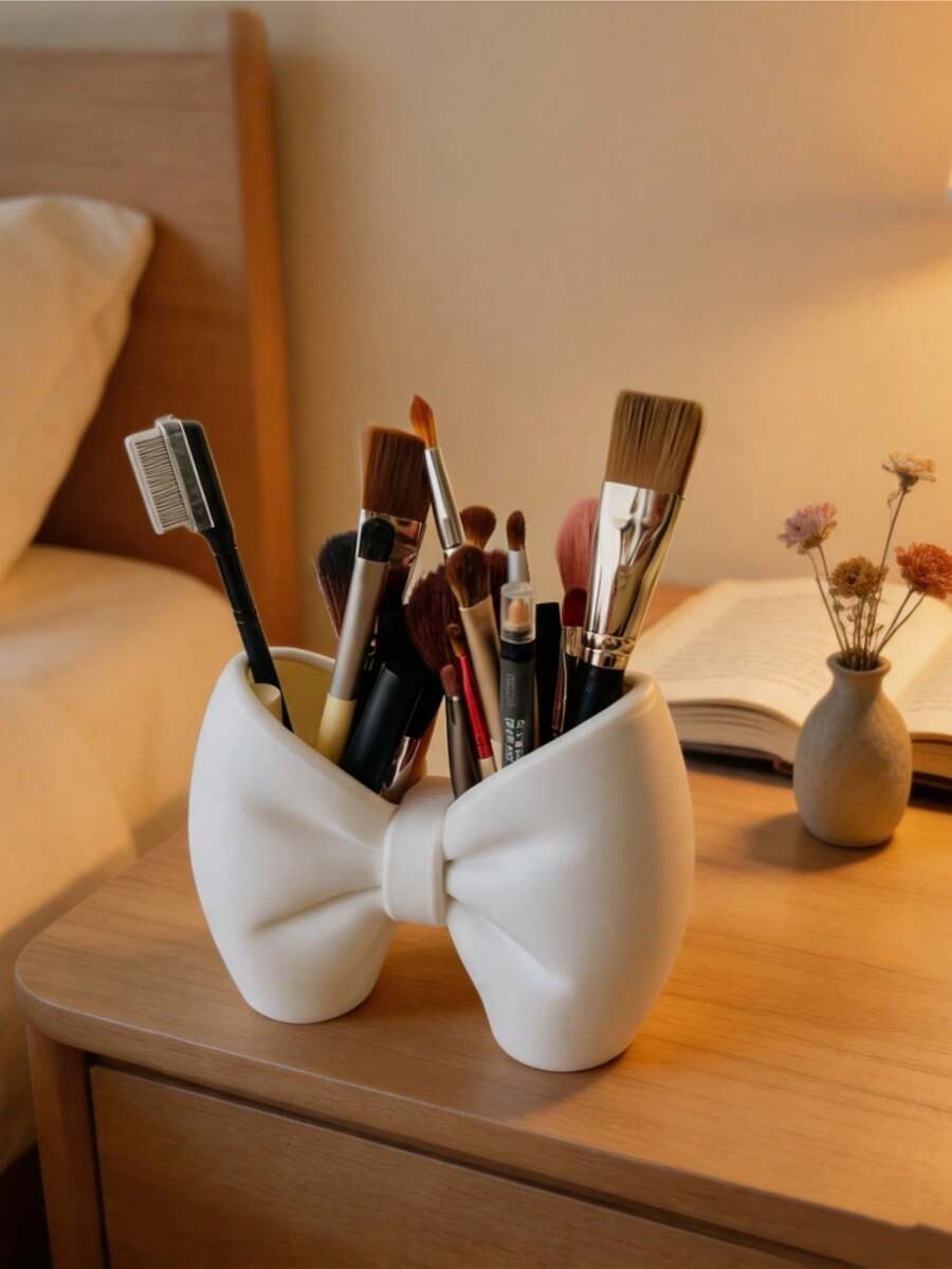 1/2pcs Bow Shaped Storage Box,Suitable For Bedrooms,Living Rooms,Dressing Tables,Desks,Bathrooms,Multi-Purpose And Versatile,An Essential For Home Table And Drawer Organization. - Multicolor - View 1