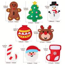 Kit Pembuatan Ornamen Natal dari Kain Felt Jahit Tangan DIY untuk Pemula, Berbagai Pola Karakter Natal Klasik, Set Proyek Kerajinan Tangan yang Menyenangkan, Sempurna untuk Membuat Dekorasi Gantung Pohon Natal, Pesta Liburan & Hadiah Kerajinan Tangan Interaktif Orang Tua-Anak - MultiWarna - View 8