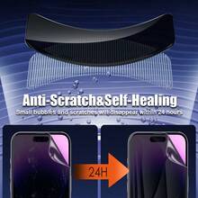 2pcs Anti-Peeping Hydrogel Screen Protector, Privacy Protection, Full Coverage Screen Guard, Wear-Resistant And Durable Phone Film, Suitable For Phone18 Pro Max/Phone18 Pro/Phone 17Pro Max/17 Air/17/17E/16 Pro Max/16 Plus/15/14/13/12/11/XS Max7, Hydrogel Film Not Glass, Use With Scraper Card - Black - View 2
