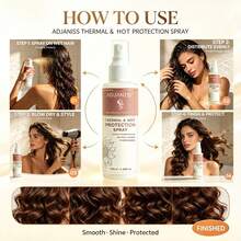 ADJANISS Sunflower Oil Heat Protection Spray (100ml/3.08 Fl Oz), Suitable For All Hair Types, Provides Heat Protection, Smooths Frizz, Detangles, Controls Flyaways, Leaves Hair Soft, Smooth And Easy To Manage. [Heat Protection] [Leave-In] - Full Size - View 6