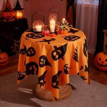 1pc Halloween Atmosphere Holiday Decor Little Ghost Art Tablecloth, Suitable For Holiday And Daily Decoration - Little Devil - View 3