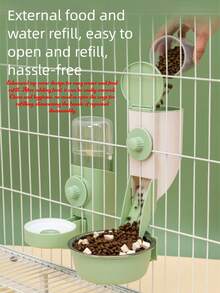 Hanging Automatic Pet Feeder And Water Dispenser For Cats, Small Dogs, Rabbits, Cage-Mounted Feeding Bowl - 500ml - View 1