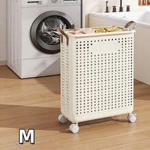 Collapsible Laundry Basket - Solid Color Design, Multi-Functional Portable Laundry Basket, Suitable For Bathroom And Balcony Storage, Laundry Bag, Laundry Room Accessories, Clothes Storage Cart - Multicolor - View 13