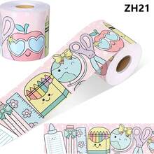 32.8ft (10m) Self-Adhesive Bulletin Board Border With Expression Eyes, Nose, Mouth - Colorful Appearance - Suitable For Classroom, Office, Home Decor, Party, Photo Frame - Optimistic Classroom Decoration Sticker, Cartoon Style Durable Material Pencil Design, High Quality Sticker, Craft Enthusiasts, Fun Decoration - 10m - View 13