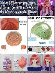 Medium Long Wavy Curly Rainbow Synthetic Hair With Bangs - Natural Looking, Beginner Friendly, Daily Fashion Halloween Cosplay Colorful Holiday Party Costume Wig For Women - Multicolor - View 10