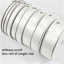 0.6‑5cm Multi-Size White Single-Sided Satin Ribbon, 10 Yards Per Roll High-Density Smooth Ribbon, Suitable For DIY Crafts, Gift Boxes, Floral Arrangements, Hair Accessories, Wedding Decorations - White - View 9