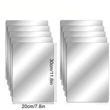 1/10pcs Shatterproof Acrylic Mirror Stickers, Self-Adhesive Backing, Frameless Round Corner Square Mirror, Supports DIY Crafting And Home Decor, Wall Mountable, Polished Finish; Suitable For Classroom, Office Scenes - Multicolor - View 15