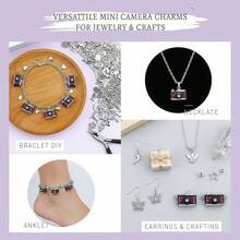 2/10pcs Gantungan Kunci Kamera Mini Vintage Resin Retro untuk Pembuatan Perhiasan DIY Gelang Kalung Anting Gantungan Kunci Tema Perjalanan - Coklat - View 5