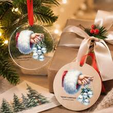 Custom Santa Hand Family Christmas Ornament, Personalized 2-7 Names Hanging Decor, Festive Christmas Tree Decoration, Customized Holiday Home Pendant, Customizable Family Keepsake Gift, Christmas Gift, Gifts For Family And Friends - Style B - View 5
