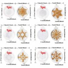 6pcs Snowflake Silicone Resin Molds Set, 6 Styles Hanging Tag Resin Casting Molds With Hole For Epoxy Resin, Aroma Stone, Wax Soap, Candle, DIY Xmas Tree Pendant Winter Holiday Decorations - Snowflake - View 6