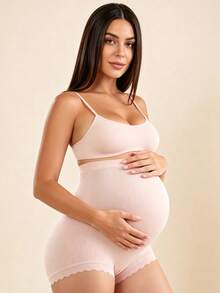 Hart & Haze 3pcs/Set Maternity Underwear High Waist Pregnancy Abdominal Support For Pregnant Women, Mid-Late Stage - Pink - View 3
