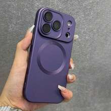 Metallic Paint Full Coverage Lens Film Magnetic Shockproof Phone Case, Cute Shock-Absorbing Camera Lens Protective Cover, Soft Ultra-Thin Protective Case, Compatible With IPhone 18 17 16 15 14 13 Pro Max 18 Pro Max 11 Phone Case, Various Holiday Gifts - Purple - View 4