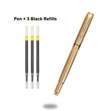 Pulpen Ballpoint Logam Emas Klasik/Isi Ulang yang Dapat Diganti 0,5mm/Pulpen Tanda Tangan Bisnis/Pulpen Hadiah Kantor/Cocok untuk Pria dan Wanita dengan Tulisan Halus/Cocok untuk Kantor, Sekolah, Siswa dan Guru untuk Berlatih Menulis - Pena - View 11