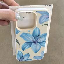 1件裝花卉圖案新風格個性化邊框 2合1透明全包覆 TPU 防震時尚手機殼，適用於 iPhone 11 12 13 14 15 16 17 Pro Max - 彩色 - 查看 2