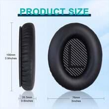 Replacement Ear Pads For QuietComfort 35 And QuietComfort 35 II, Headphone Ear Cushions/Ear Pads, Also Compatible With QC35/QC35II/25/15 QC2/Ae2/Ae2i/Ae2W/Sound Link/Sound True - View 3