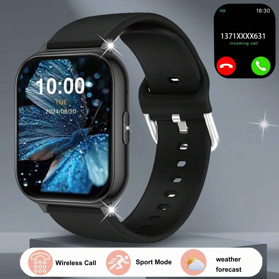 Brand New Unisex Smartwatch With 1.83-Inch Full Touch HD Screen, Supports Wireless Calling, SMS Notifications, Alarm, Multiple Sports Modes, Remote Camera Control, Music Playback And More. Compatible With IOS And Android Smartphones. Perfect Gift For Valentine's Day, Easter, Mother's Day, Father's Day, Halloween, Thanksgiving And Christmas.