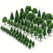 50 piezas de árboles en miniatura realistas para paisaje de tren a escala, árboles de arbustos de 2-6cm/0.79-2.36in, árboles de modelo 3D, mini árboles, adecuados para manualidades DIY, modelos arquitectónicos, modelos de árboles artificiales para juegos de , decoración del hogar - Multicolor - Ver 12