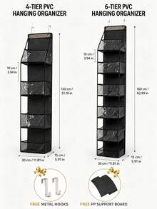 Bathroom Door Hanging Storage Bag, Multi-Purpose Door Back Organizer, Compartment Storage, Foldable Home Storage Bag, Wall-Mounted Multi-Layer Transparent Visible Storage Bag - Multicolor - View 8