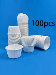 50pcs/100pcs Gelas Mini Putih untuk Mencicipi, Gelas Porsi Kertas, Gelas Jeli, Cocok untuk Saus Tomat, Saus, Obat-obatan, Mencicipi, Sampel, Mengukur, dan Membagi Porsi Makanan Penutup - View 9