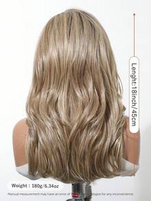 Glueless Human Hair Blend Lace Front Wig 16 Inch, Brown To Ash Blonde Balayage Highlights, Natural Hairline Center Part, Beginner Friendly, Style Memory - S2/4/22 - View 8