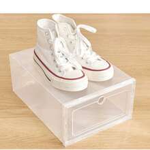 1pc Stackable Transparent Drawer Shoe Box, Space-Saving Easy Assembly Plastic Shoe Storage Box, Independent Transparent Shoe Display Box, Suitable For Home, Office And Entryway Storage - View 8