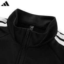 Adidas M Q3 男士针织运动套装，立领运动夹克和运动裤，2 件套 - 黑色 - 查看 8